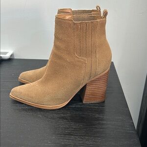 Tan Suede Ankle Boots - MARC FISHER